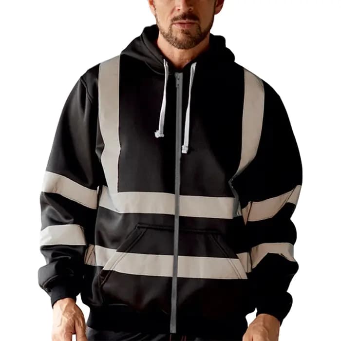 Sweat-shirt réfléchissant à capuche pour hommes