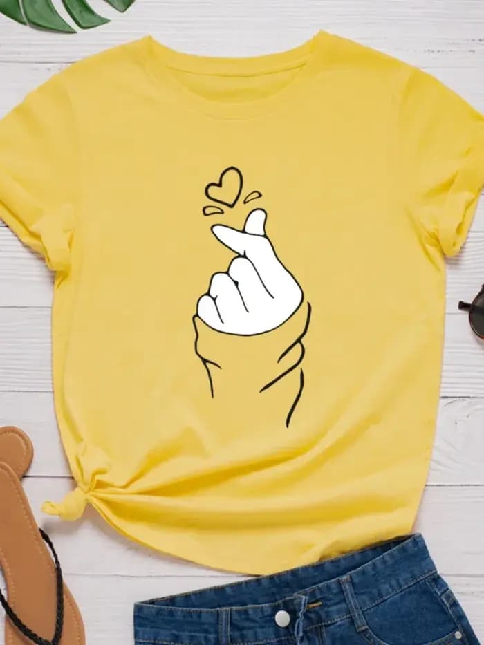 T-shirt manches courtes col rond femme