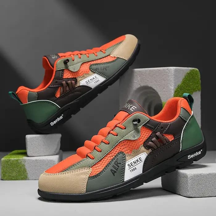 Nouvelles baskets rétro pour hommes été 2026 – Chaussures décontractées respirantes en maille et cuir à enfiler