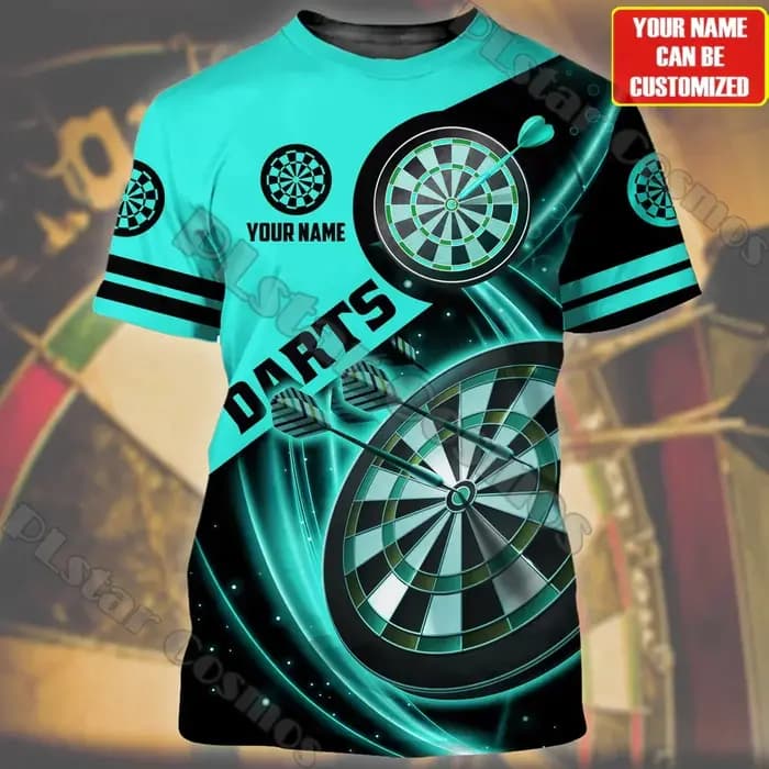 Nom personnalisé joueur de fléchettes 3D imprimé hommes T-Shirt été rue tendance sauvage unisexe