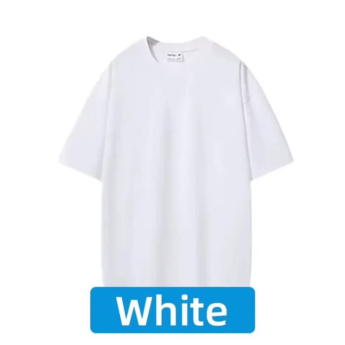 T-shirt 100% pur coton avec col rond et design épaules tombantes pour hommes et femmes, couleur unie