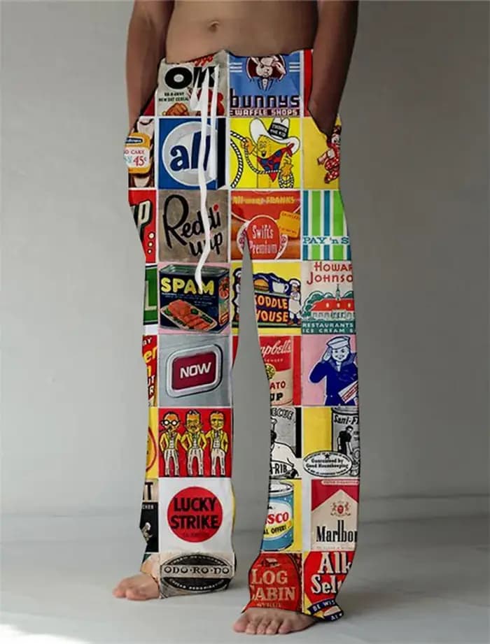 Pantalon large pour homme imprimé en 3D style hip-hop