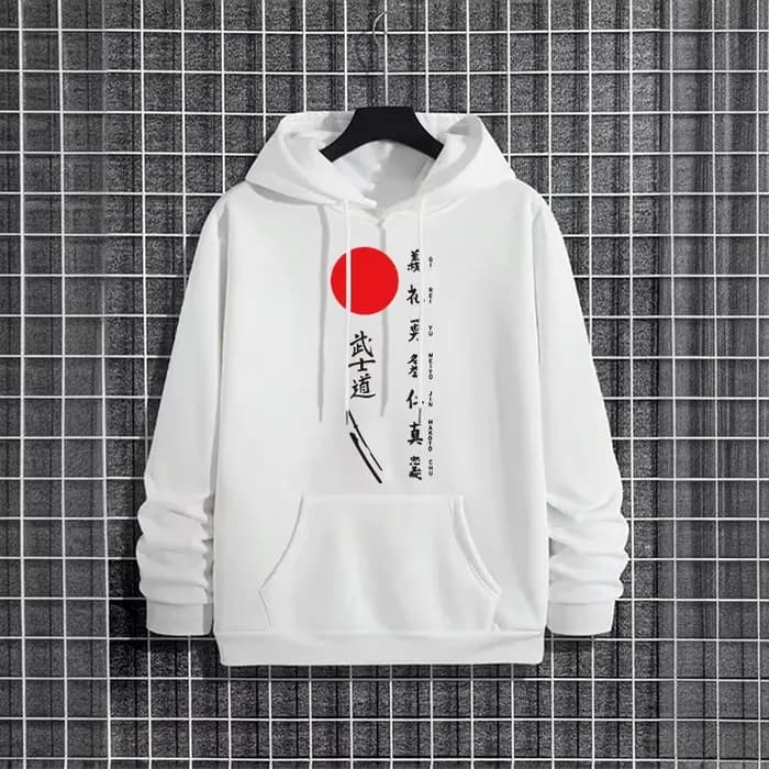 Sweat à capuche imprimé Bushido japonais pour hommes