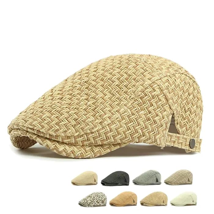 Printemps été hommes femmes paille Peaky Blinders chapeau Baker garçon gavroche
