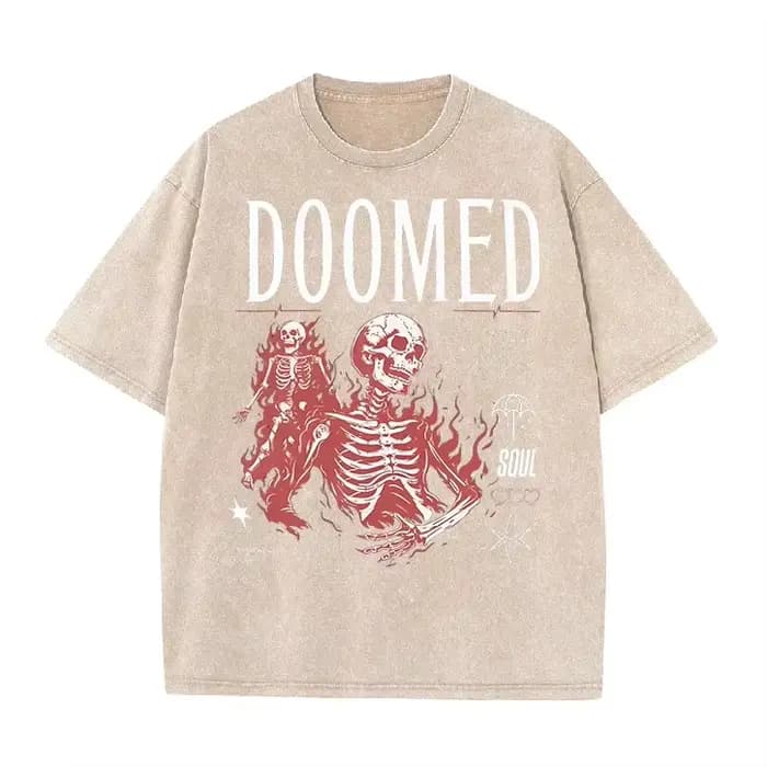T-shirt en coton délavé vintage de la groupe de rock britannique BMTH Bring Me The Horizon, coupe am