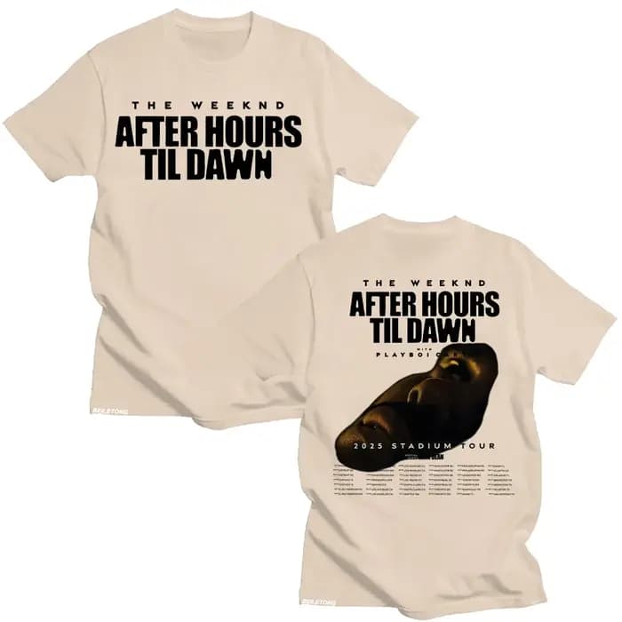 After Hours Til Dawn graphique t-shirt TheWeeknd 2025 Stadium Tour T-shirts hommes femmes mode Hip Hop Vintage coton