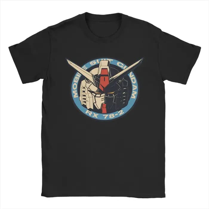 T-Shirts pour hommes, Robot Gundam Anime Hipster, 100% coton, manches courtes, col rond, imprimé gra