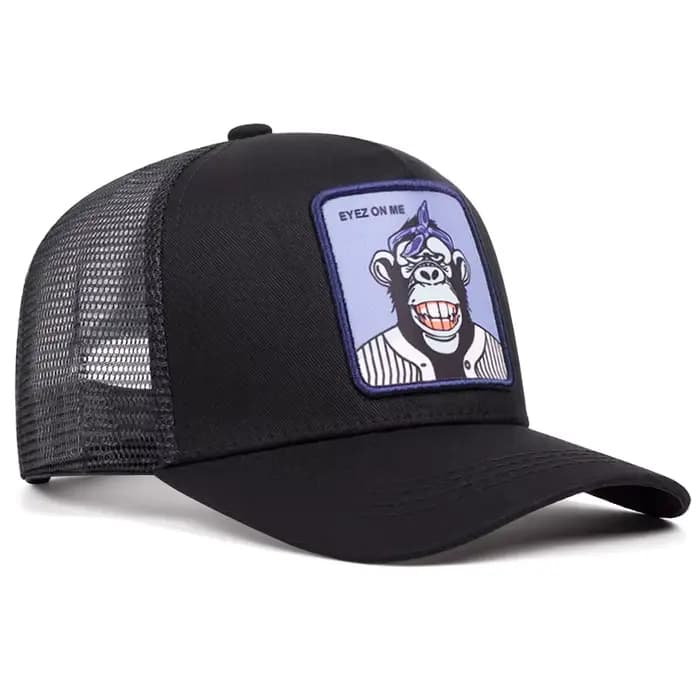 Eyelez on me – casquette de baseball de dessin animé singe souriant, casquette en maille Hip hop de haute qualité pour l'extérieur, pare-soleil, chapeau de camionneur respirant