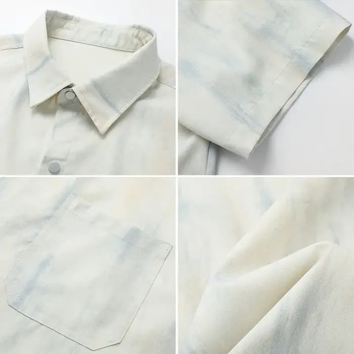 Chemise décontractée tie-dye à manches courtes pour homme
