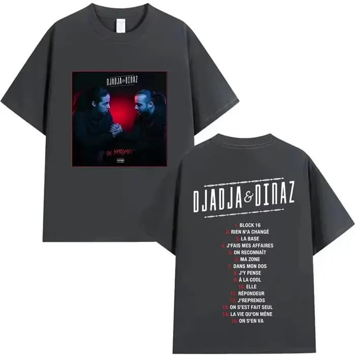 T-shirt graphique Rapper Djadja & Dinaz Album 2026 pour homme