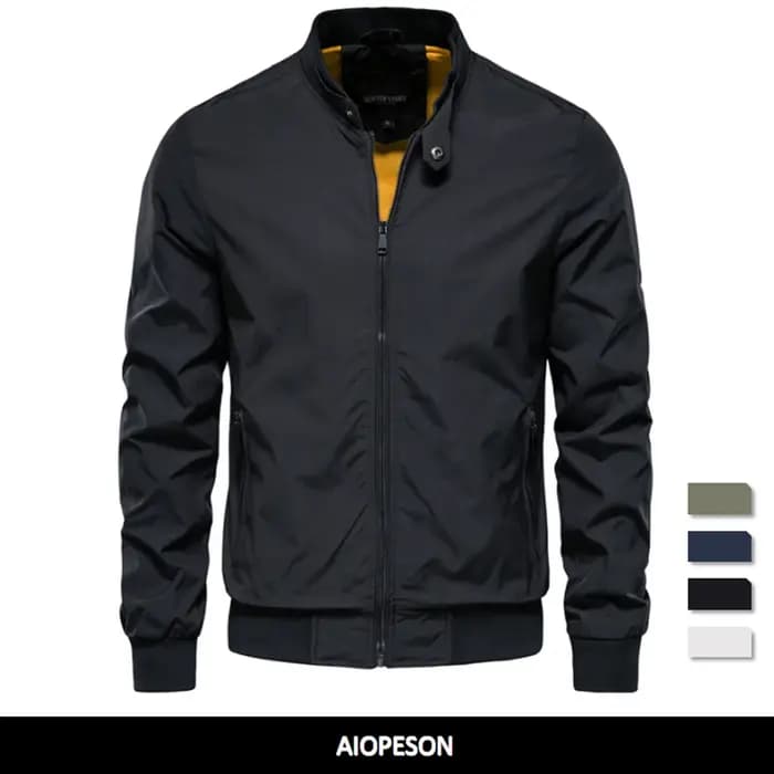 AIOPESON couleur unie veste de Baseball hommes décontracté col montant Bomber hommes vestes automne