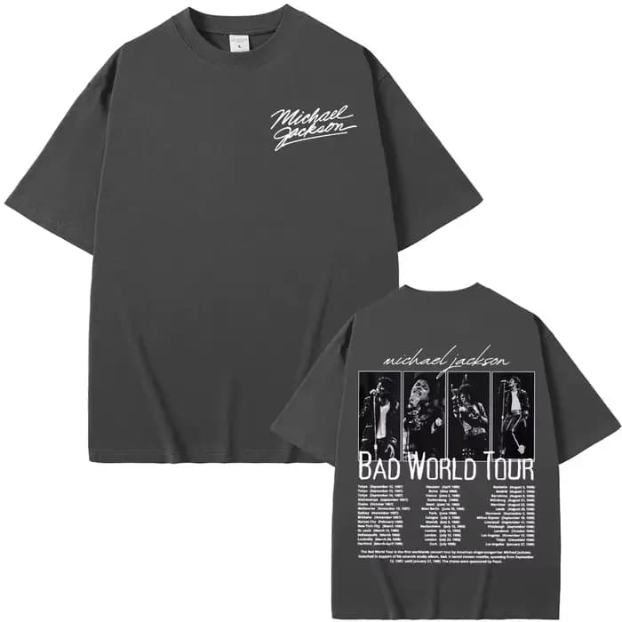 T-shirt King of Pop Michael Jackson Bad World Tour pour hommes et femmes