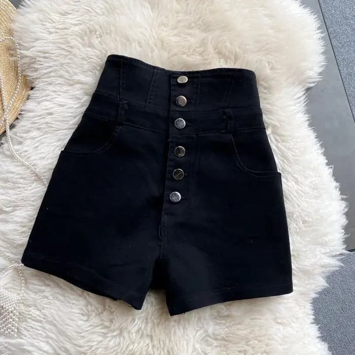 Streetwear noir Denim Shorts femmes mode taille haute hanche Wrap