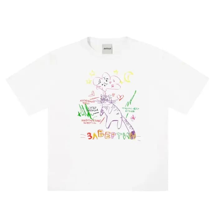 T-Shirt à Manches Courtes en Coton pour Homme, Streetwear, Imprimé Graphique Chat, Harajuku, Goth, Y