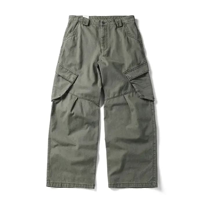 Pantalon cargo robuste pour homme, style vintage américain, coupe droite, surdimensionné, délavé, 10