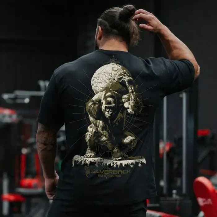 T-shirt GYM à imprimé gorille Atlas - Silverback Gymwear