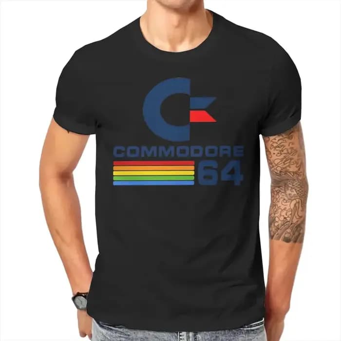 Commodore 64 T-shirt pour hommes, vêtements d'été T-shirt à col rond en polyester