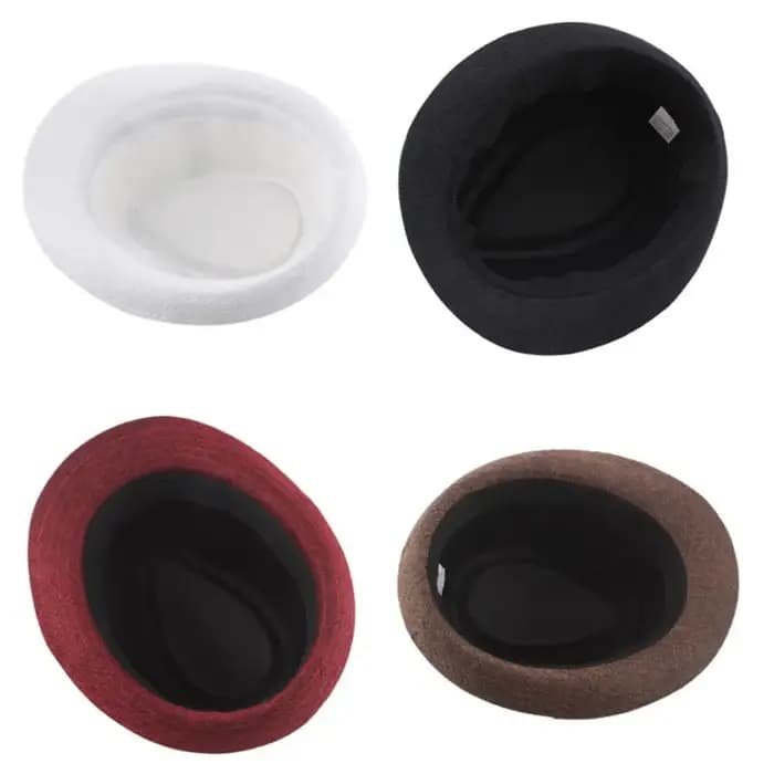 ChimJazz-Casquette Fedora en lin à large bord pour homme