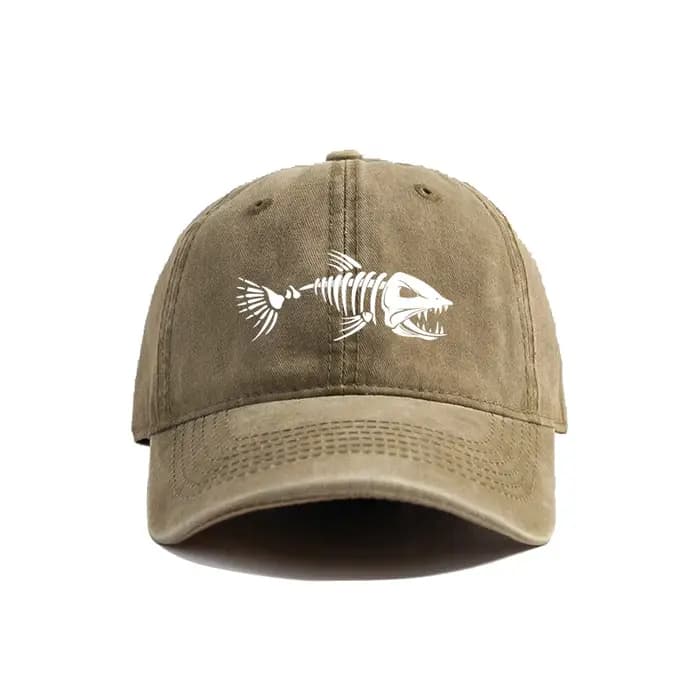 Les casquettes de baseball imprimées en os de poisson et d'os