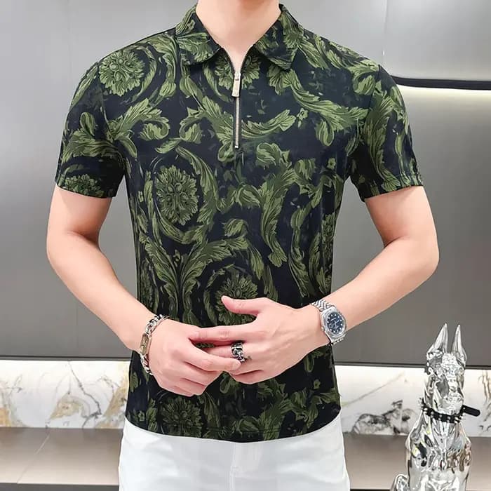 Coolness soyeux t-shirt pour hommes col rond manches courtes décontracté tendance été qualité doux confortable vert t-shirts Camisetas De Hombre
