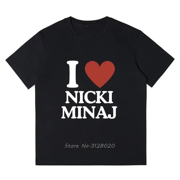 J'aime coeur Nicki Minaj T-shirt hommes mode Hip Hop Harajuku
