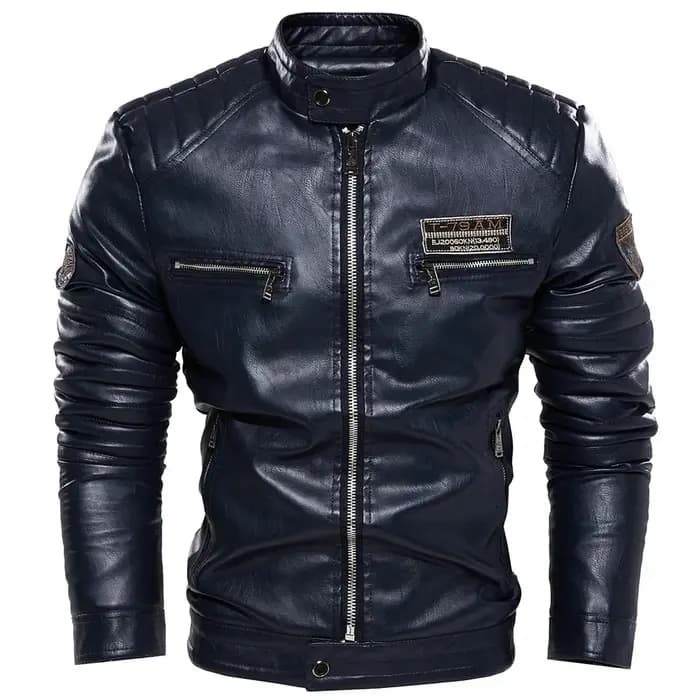 Streetwear Blazer vestes décontractée hommes vêtements d'extérieur en cuir Moto veste tendance marque