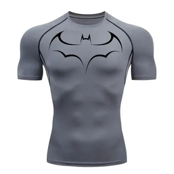 T-shirt de compression moulant pour homme à imprimé chauve-souris