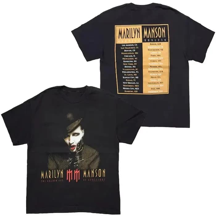 T-Shirt rétro Marilyn Manson en coton pour hommes et femmes, Streetwear d'été