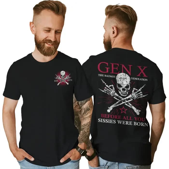 T-shirts vintage à manches courtes pour hommes et femmes, streetwear, Fun Gen X The Badass Generatio