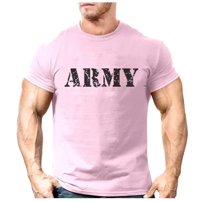 2021 Mode ARMY Lettre Logo Imprimé T-Shirt homme Décontracté Couleur Unie Exercice Vêtements De Sport T-Shirt À La Mode Mâle Rétro T-Shirt