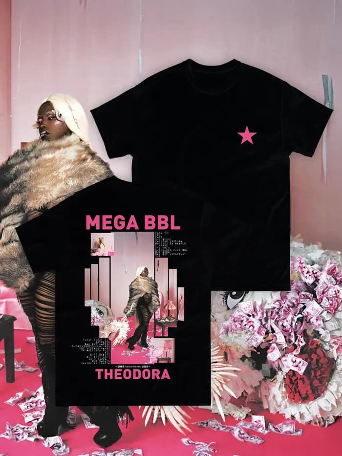 T-shirt graphique MEGA BBL de l'album de la chanteuse française Théodora