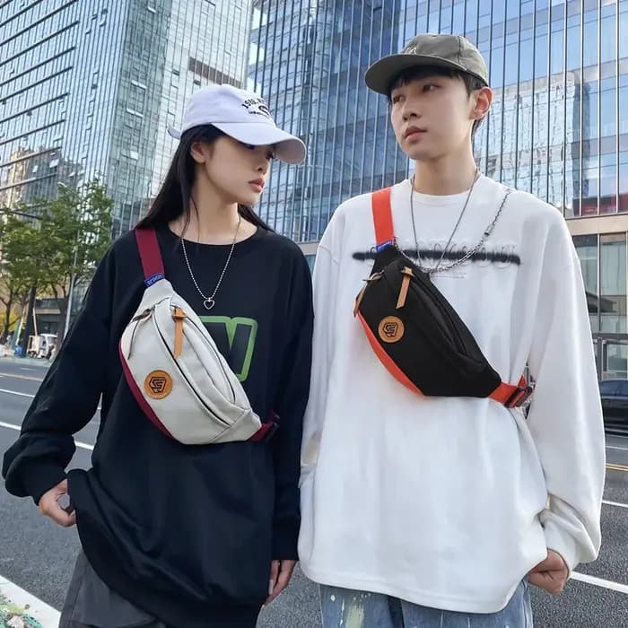Sac de poitrine mode décontracté polyvalent sac à bandoulière multi fonctionnel grande capacité sac de taille de sport