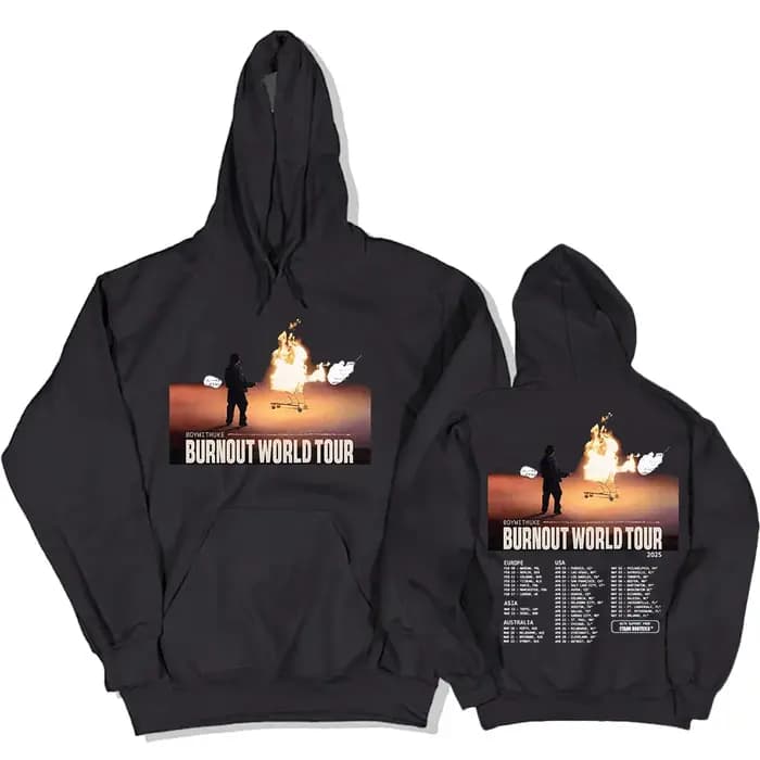 Boywithuke Burnout World Tour Sweats à capuche College graphiques pour hommes et femmes