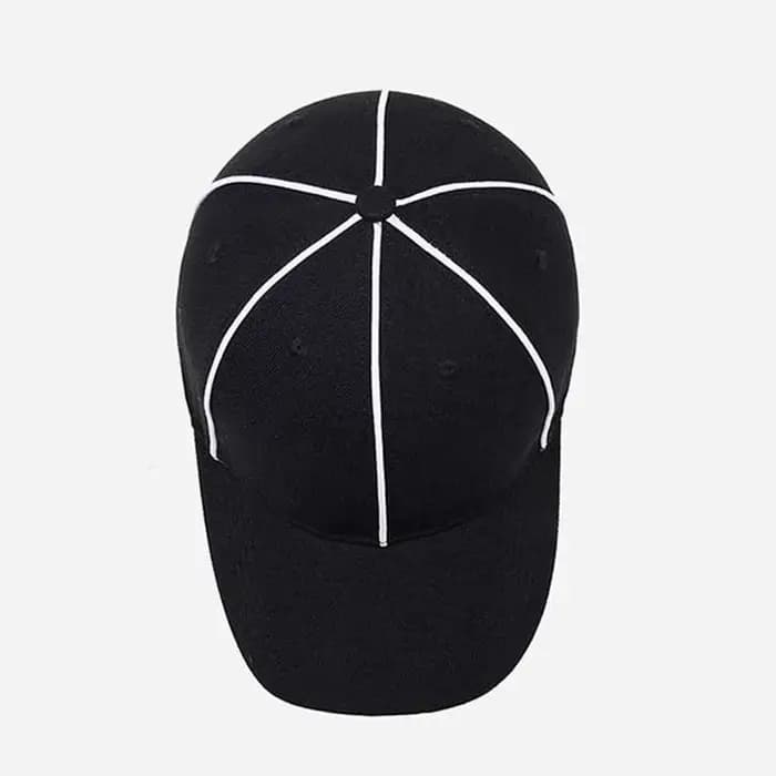 Casquette d'arbitre professionnelle réglable noire/blanche avec bordure contrastante – Chapeau de sport polyvalent anti-UV