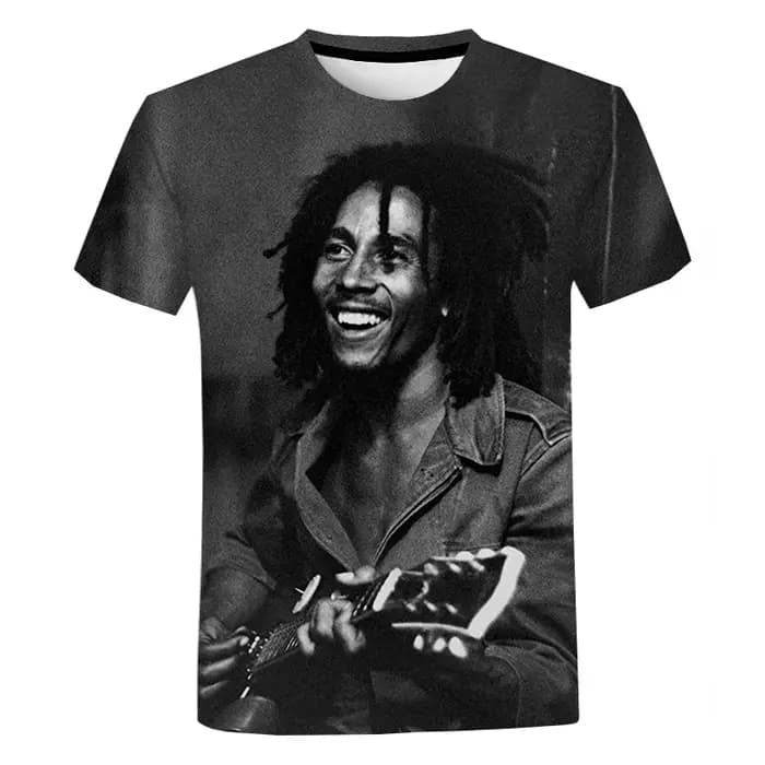 T-shirt unisexe à manches courtes Bob Marley Reggae Respzed pour hommes et femmes