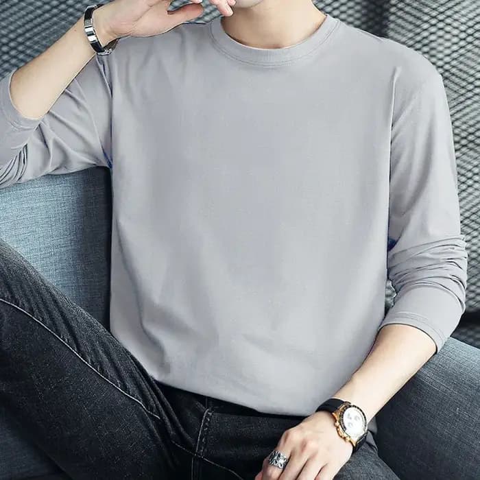 T-shirt en coton à manches longues pour homme