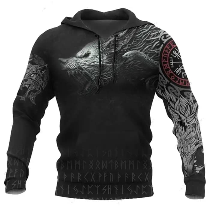 Sweat à capuche à manches longues imprimé 3D pour hommes