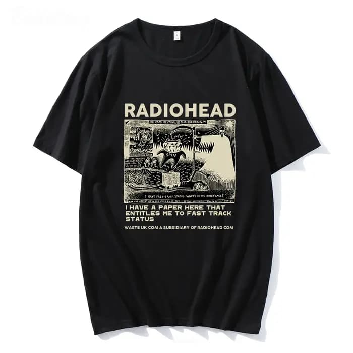 Radiohead t-shirt hommes Vintage classique t-shirts amérique du nord Tour Rock garçon Camisetas Hombre Hip Hop unisexe 100% coton surdimensionné hauts