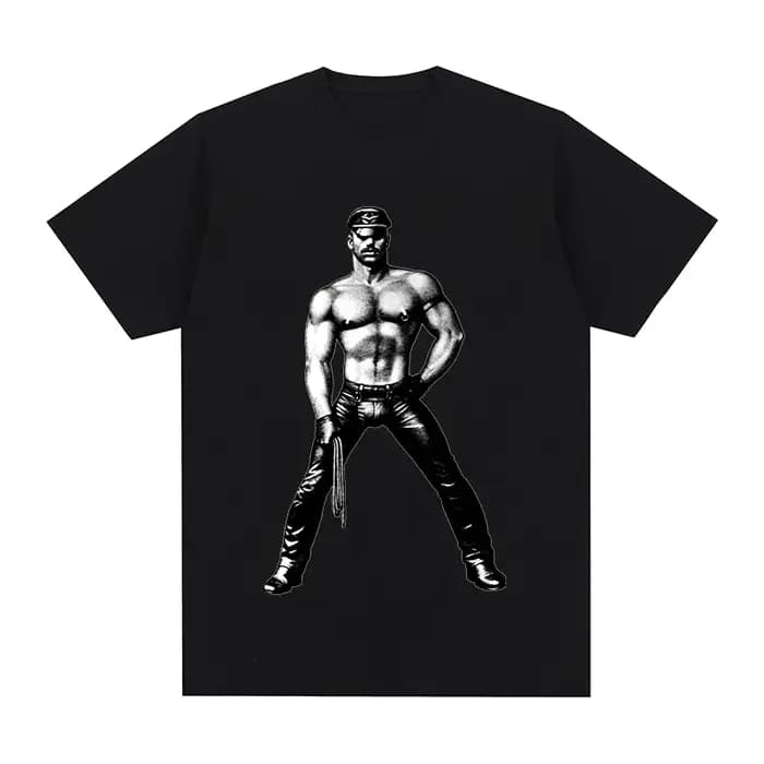 T-shirt homme/femme, en coton, avec dessin de tom of finlande, GAY, arc-en-ciel, COWBOY, police, pet