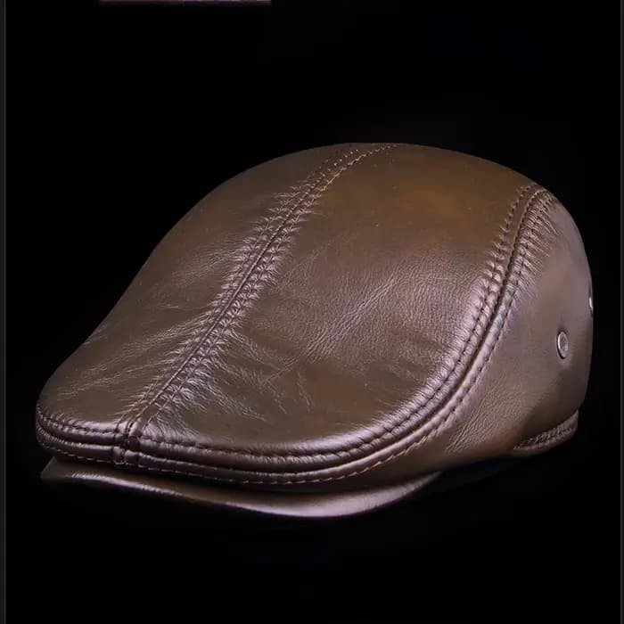 Casquette de baseball en cuir véritable pour hommes