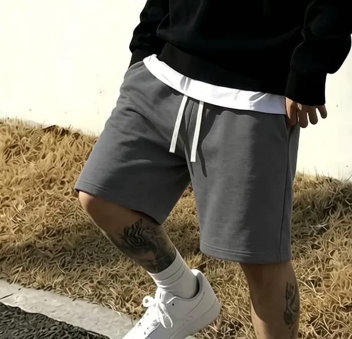 Shorts gris basiques simples pour hommes