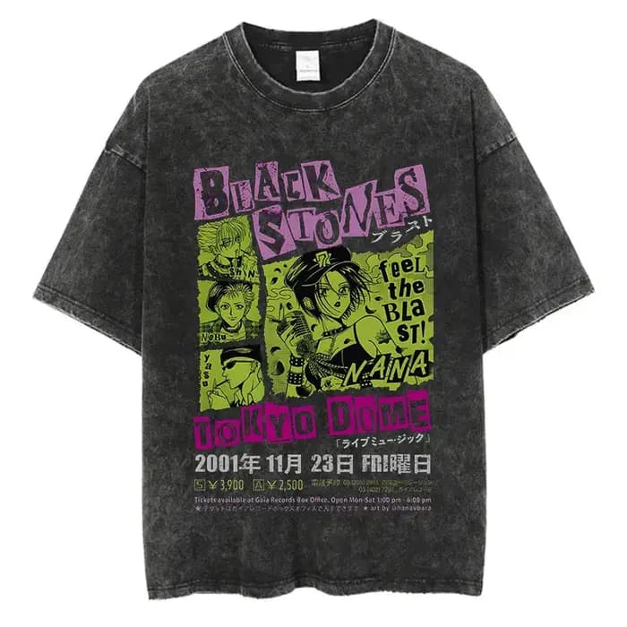 T-shirt imprimé rétro délavé Osaki Nana