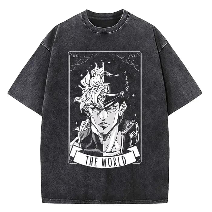 T-shirt imprimé Anime JoJo's Bizarre Adventure Kira Yoshikage Killer Queen pour hommes