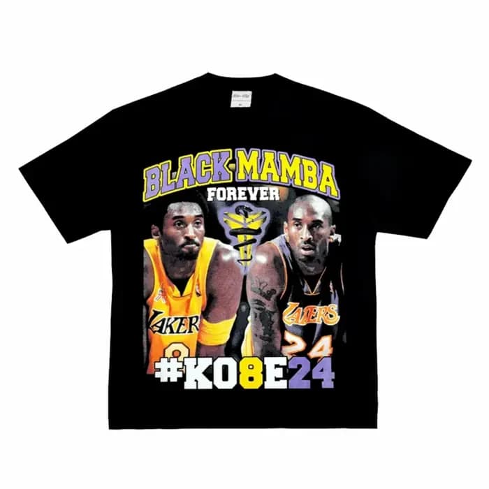 Classique basketbalster Kobe Bryant mannen vrouwen T-shirt imprimé