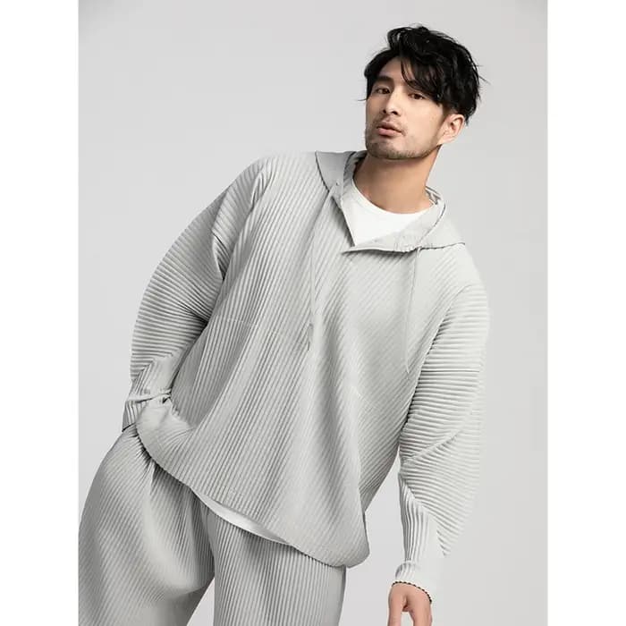 Ata Yake-Sweats à capuche plissés décontractés, pull Baggy Proximité Wstring Top, mode
