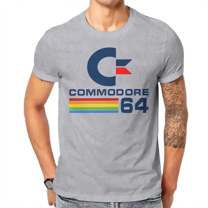 Commodore 64 T-shirt pour hommes, vêtements d'été T-shirt à col rond en polyester