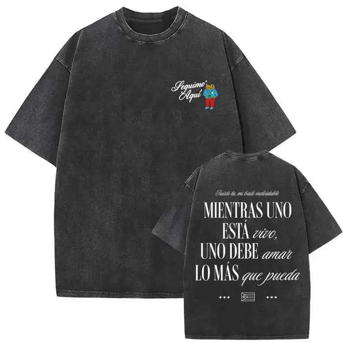 T-shirt vintage délavé Rapper Bad Bunny Debi Tirar Mas Fotos DTMF World Tour 2026 – T-shirts mode Hi