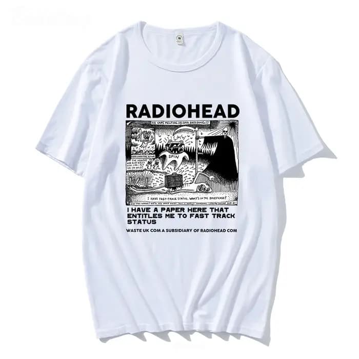 Radiohead t-shirt hommes Vintage classique t-shirts amérique du nord Tour Rock garçon Camisetas Hombre Hip Hop unisexe 100% coton surdimensionné hauts