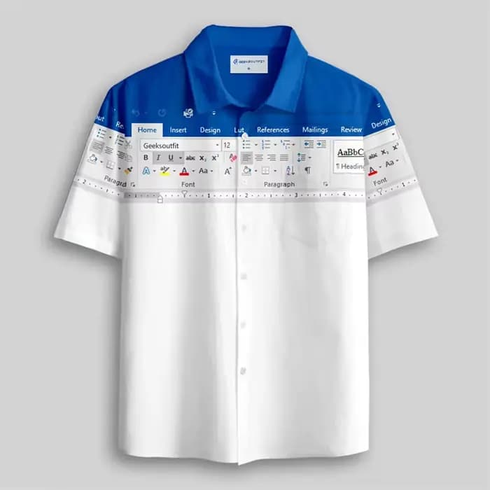 Chemise hawaïenne avec image imprimée en 3D