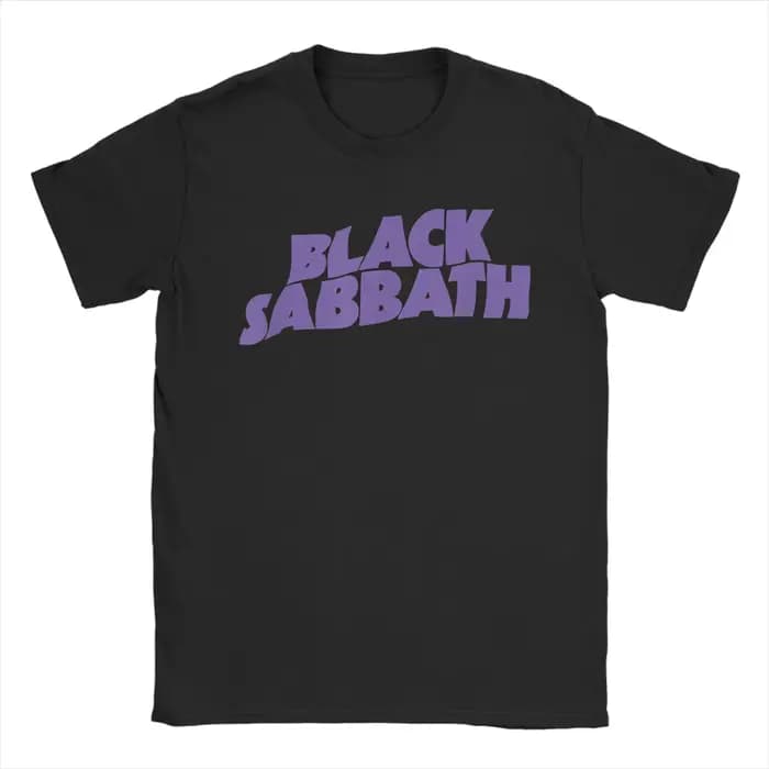 Black Sabbath violet Logo t-shirt plage Y2K T-Shirts drôles 100 coton loisirs t-shirt pour hommes ma